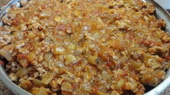 мясная запеканка с тортильони