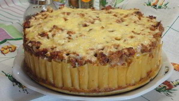 мясная запеканка с тортильони