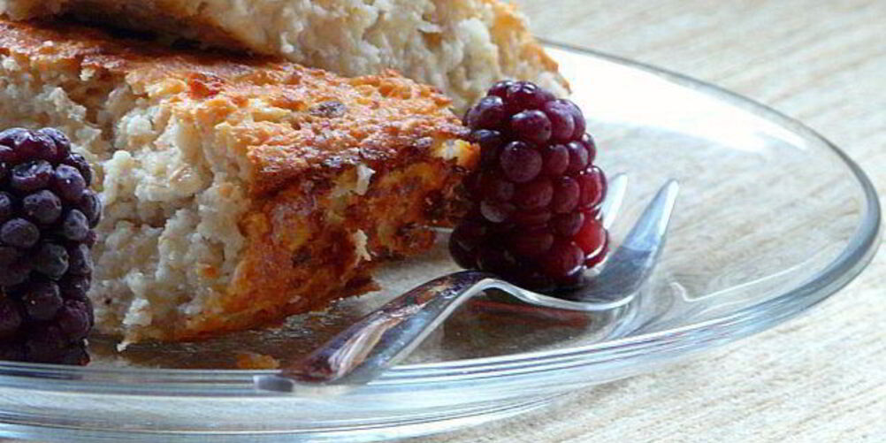 Рецепт овсяно-творожная запеканка с бананом