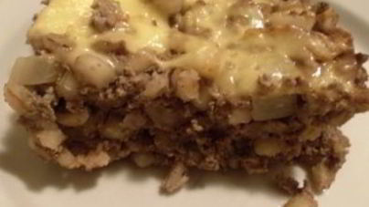 Печеночная запеканка с перловкой