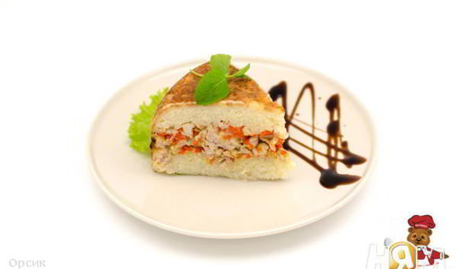 Рисовая запеканка с индейкой в мультиварке