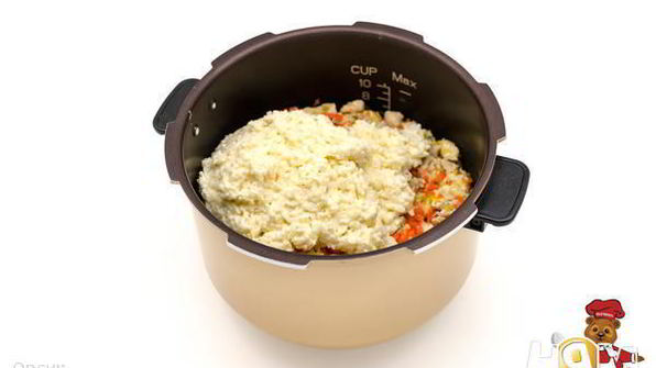 рисовая запеканка с индейкой в мультиварке