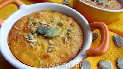 Творожная запеканка с яблоком и тыквой