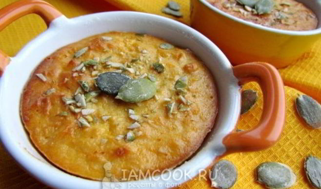 Творожная запеканка с яблоком и тыквой