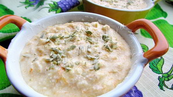 творожная запеканка с яблоком и тыквой