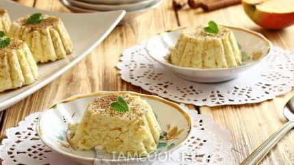 Творожная запеканка с яблоком в микроволновке