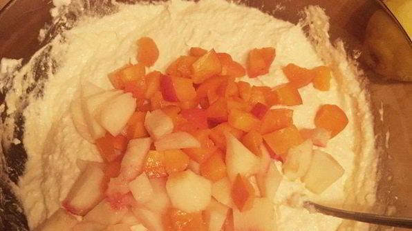 ванильная запеканка с персиком