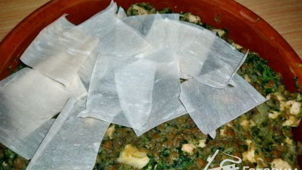 запеканка чече-кура под фило-одеялом