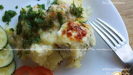 Запеканка из фрикаделек в молочном соусе