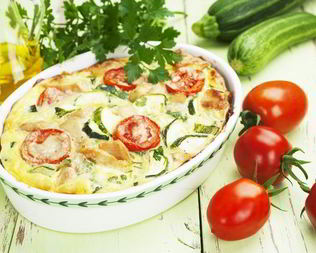 Запеканка из кабачков с помидорами под сыром