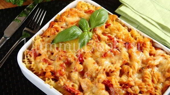 запеканка из макарон с курицей и сыром