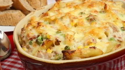 Запеканка из макарон с рыбой