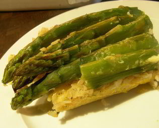 Запеканкa из риса и спаржи