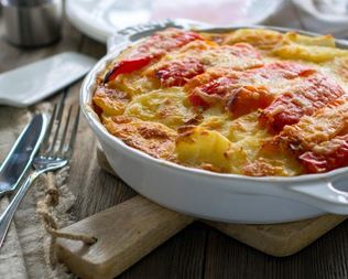 Запеканка из сладкого перца с ветчиной и сыром