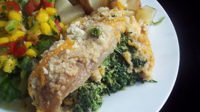 Запеканка из трески и шпината