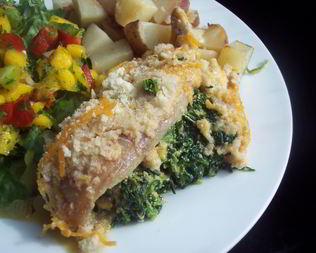 Запеканка из трески и шпината