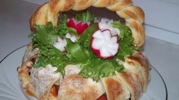 запеканка корзина с цветами