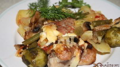 Запеканка Радуга с мясом, картофелем и овощами