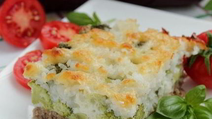 Запеканка с брокколи и рисом