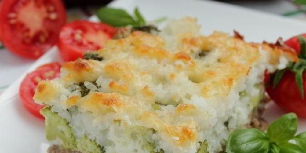 Рецепт запеканка с брокколи и рисом