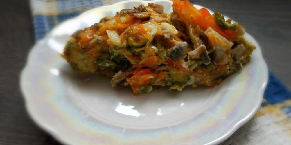 Рецепт запеканка с брюссельской капустой и шампиньонами