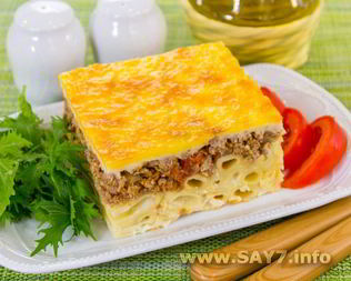 Запеканка с фаршем и макаронами