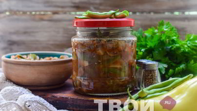 Фасоль с грибами на зиму