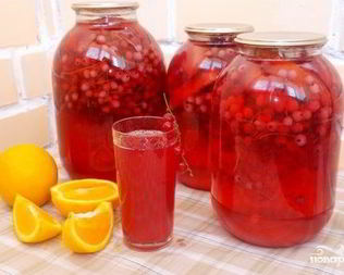 Компот из красной смородины с апельсином