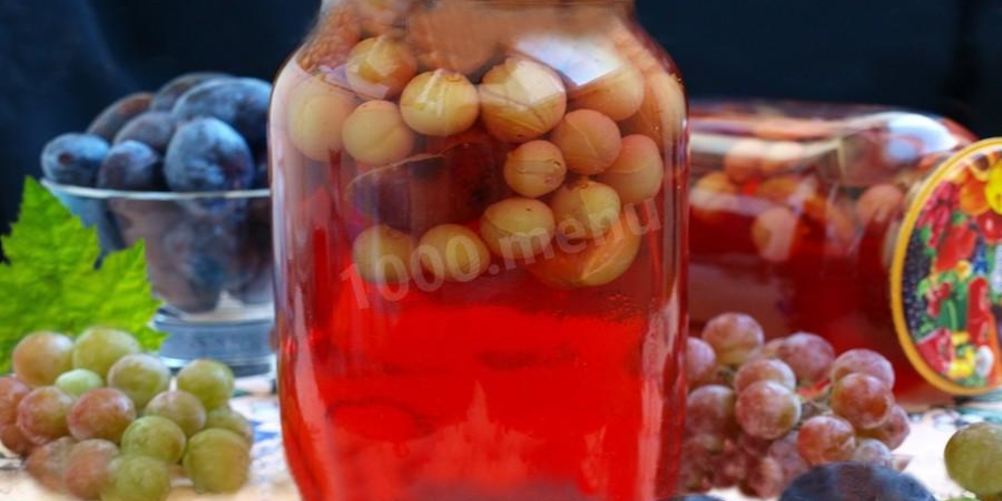 Рецепт компот из слив и винограда