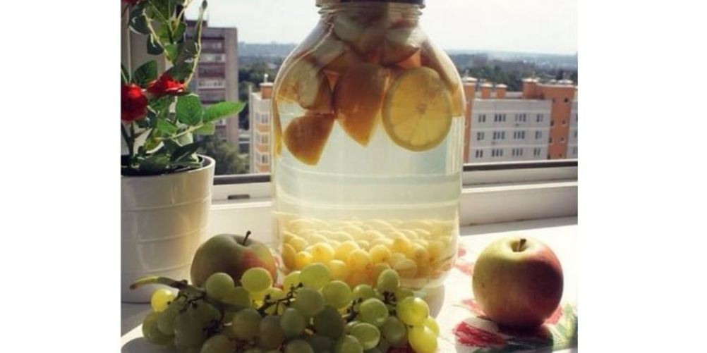 Рецепт компот из винограда с яблоками в зиму