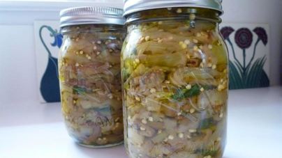 Баклажаны маринованные с чесноком и зеленью