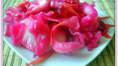 Быстро маринованная капуста Розовый закат