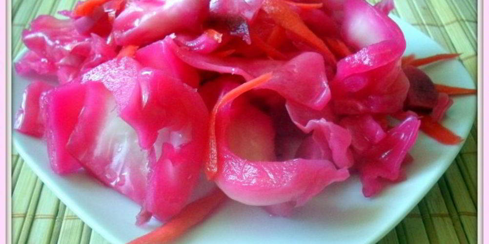 Рецепт быстро маринованная капуста розовый закат