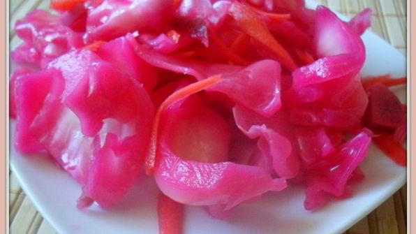 быстро маринованная капуста розовый закат