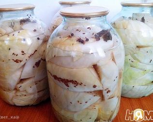 Капуста маринованная пластинками