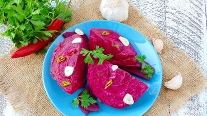 Капуста, маринованная по-грузински со свеклой
