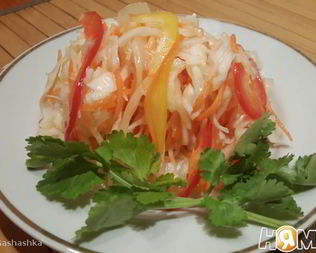 Капуста маринованная с болгарским перцем