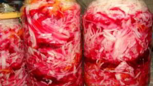 капуста маринованная со свеклой