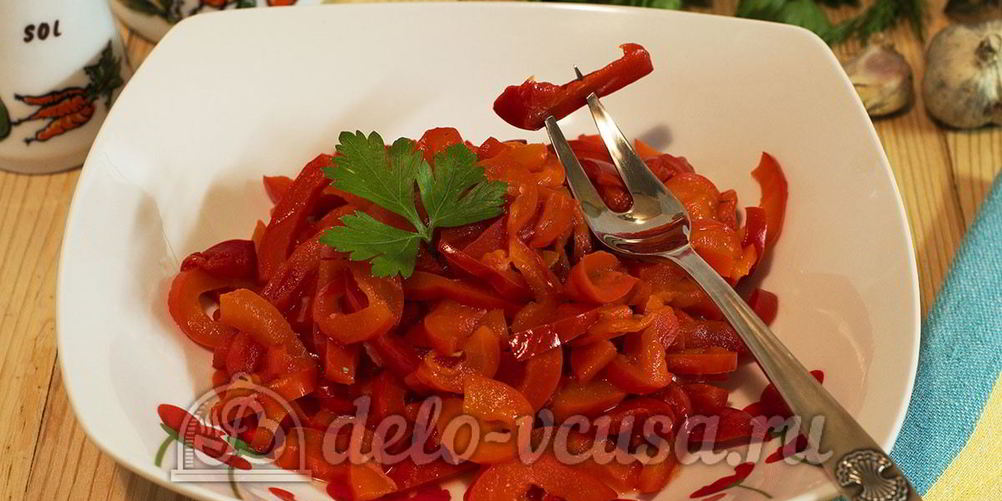 Рецепт маринованный болгарский перец в масле с чесноком