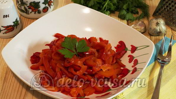 маринованный болгарский перец в масле с чесноком