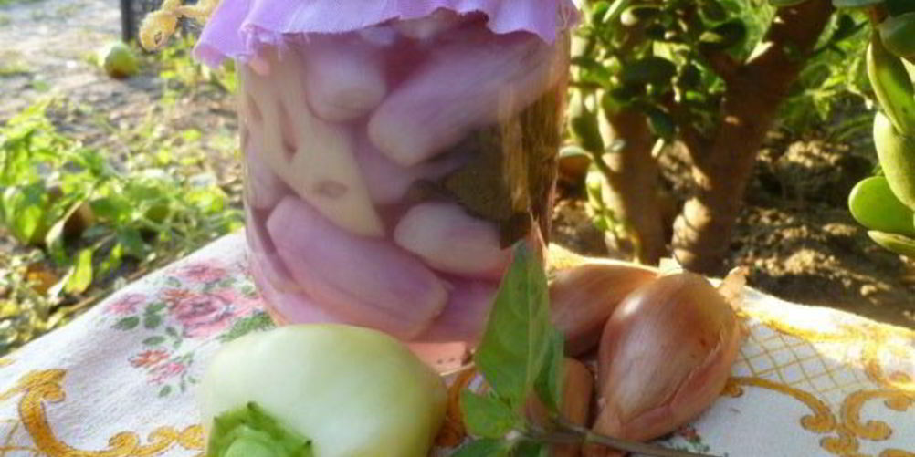 Рецепт маринованный лук с перцем и базиликом