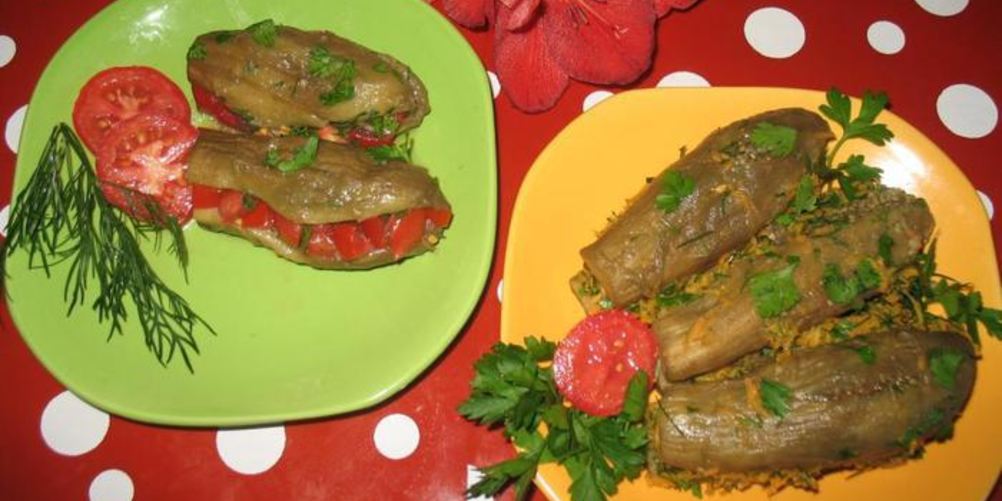 Рецепт маринованные баклажаны, фаршированные морковью и помидорами