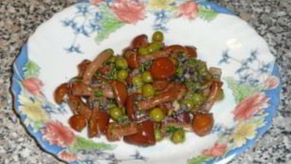 маринованные опята с горошком