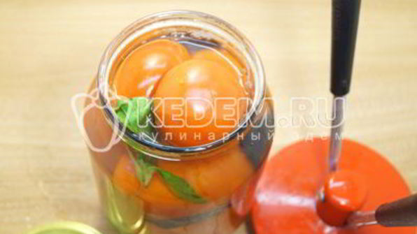 маринованные помидоры на зиму в банках с базиликом