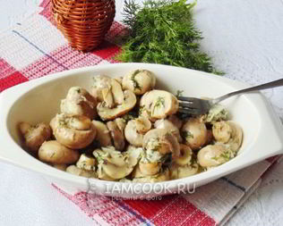 Маринованные шампиньоны с укропом и чесноком
