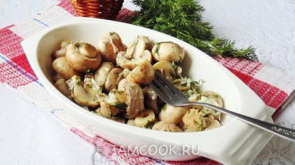маринованные шампиньоны с укропом и чесноком