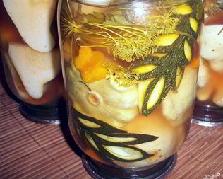 Патиссоны, маринованные быстро