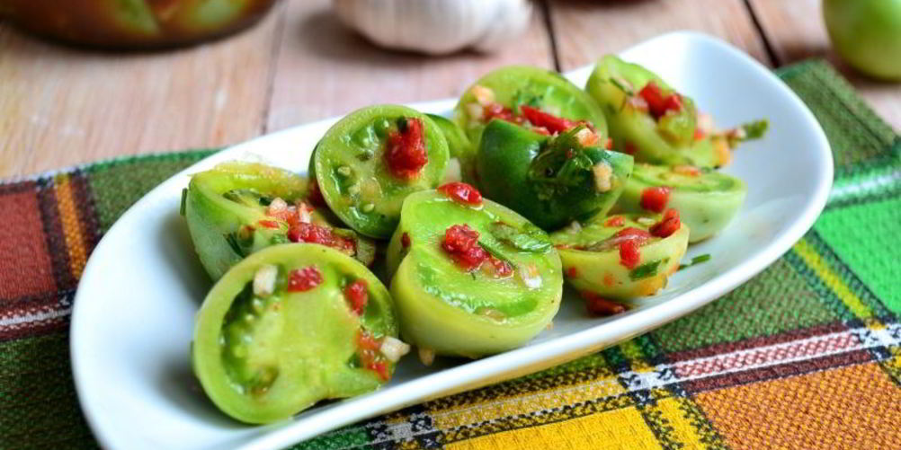 Рецепт зеленые помидоры маринованные кусочками