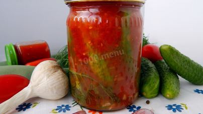 Огурцы на зиму в томатной пасте