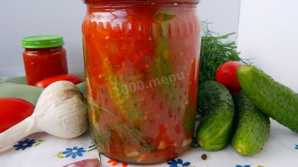 огурцы на зиму в томатной пасте